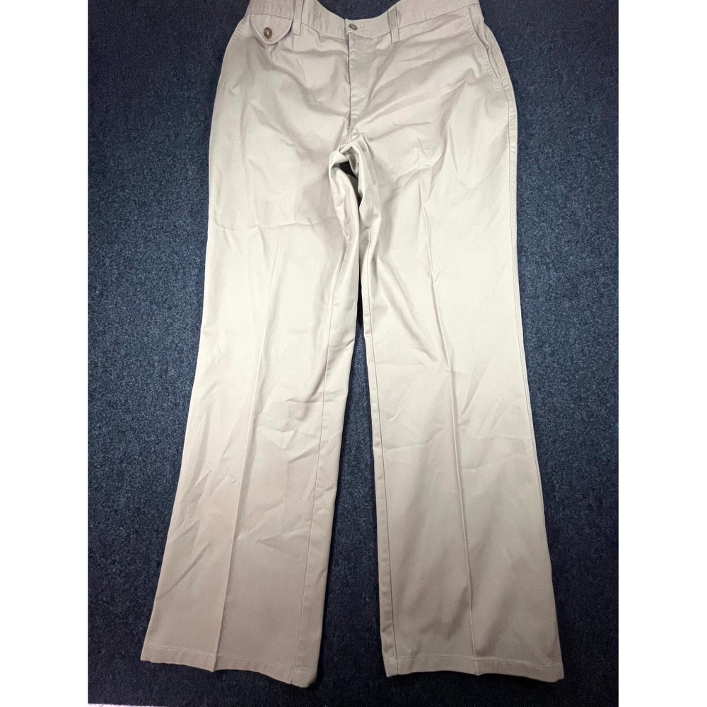 Vintage Towncraft Bootcut Dress Pants Men's 38x32 Beige Cotton Pleated Business